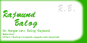 rajmund balog business card